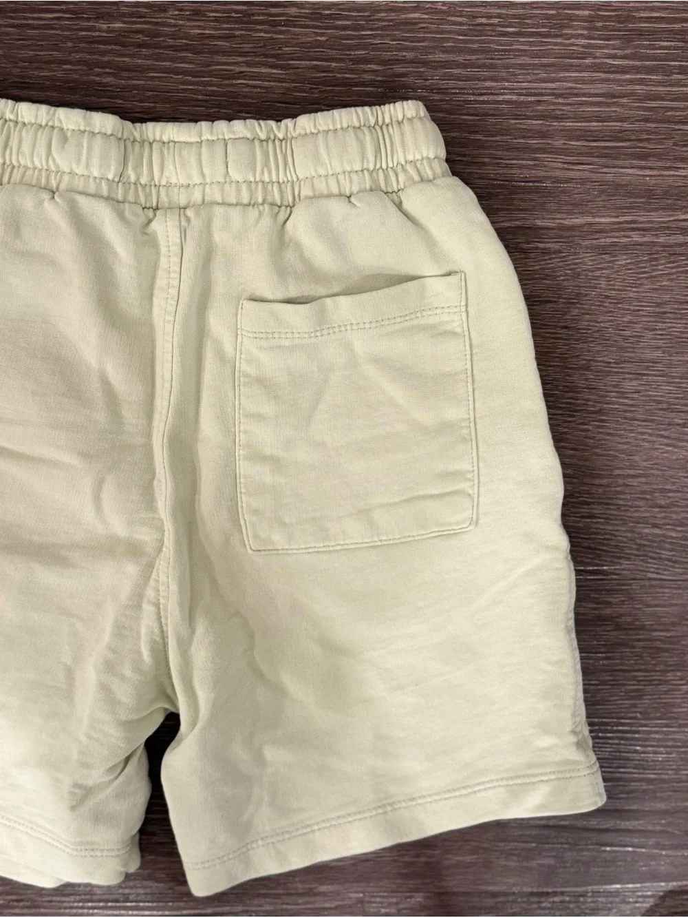 Zara Men's Light Cream Elastic-Waist Athletic Shorts